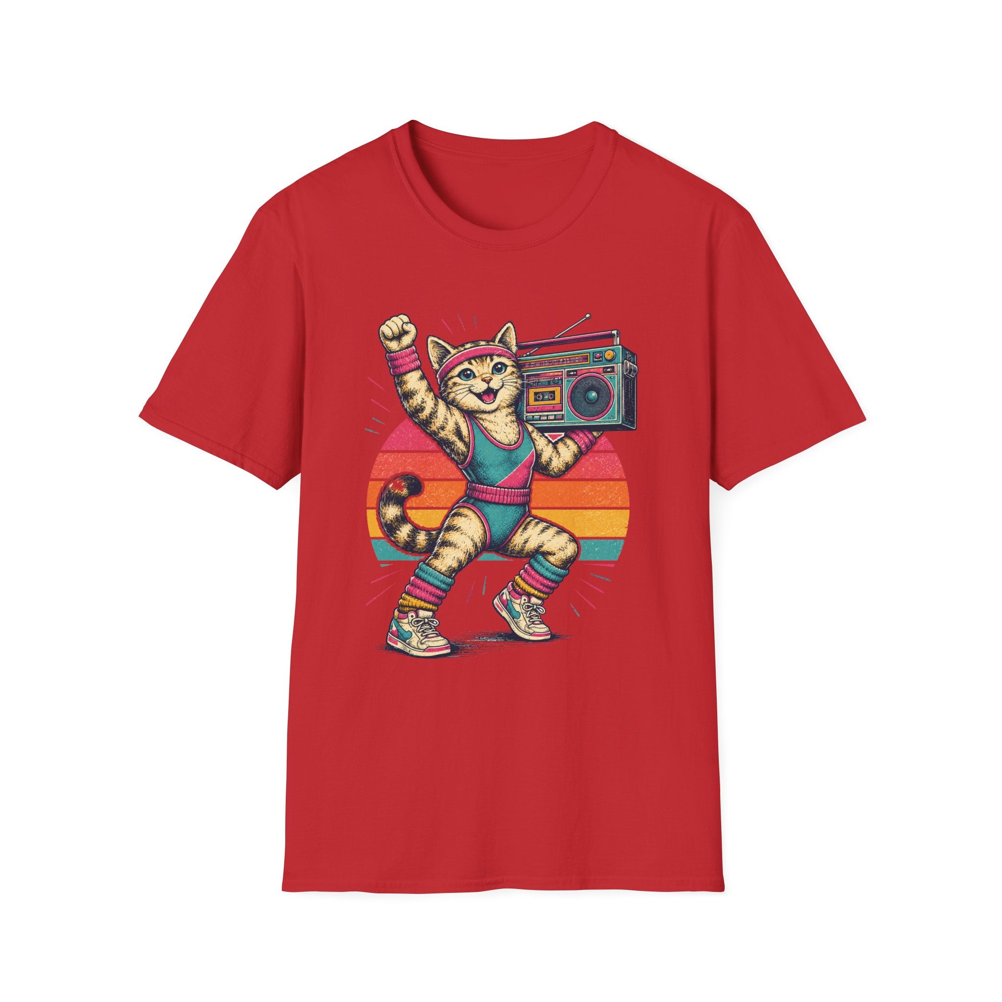 Retro Fitness Cat T-Shirt
