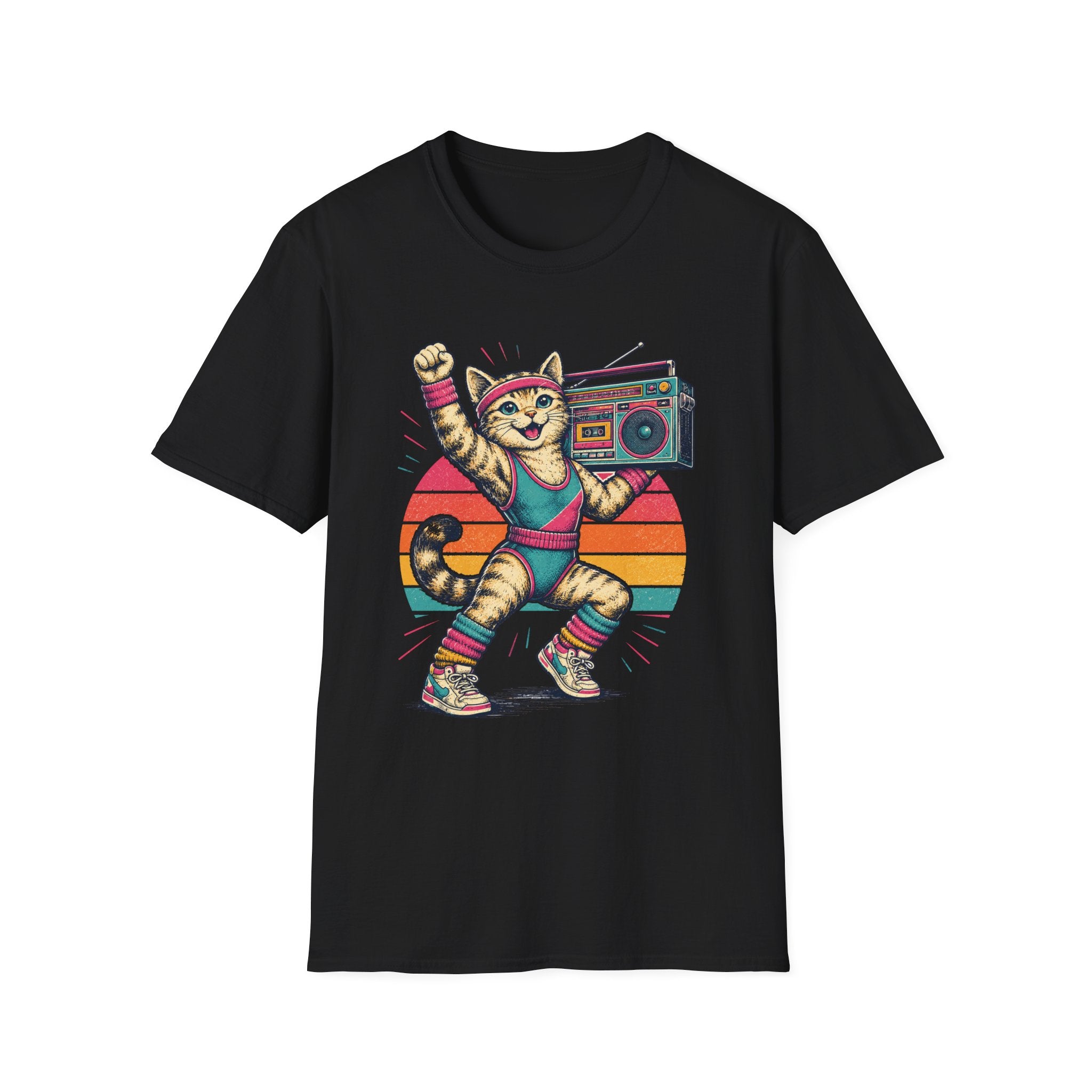 Retro Fitness Cat T-Shirt
