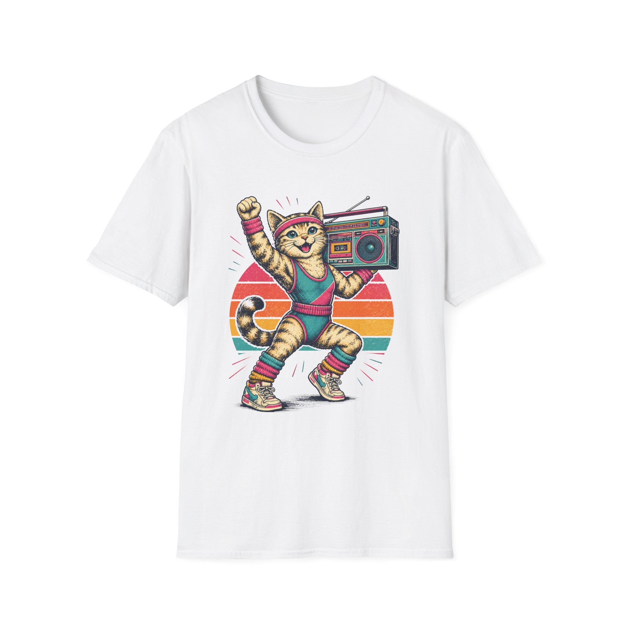 Retro Fitness Cat T-Shirt