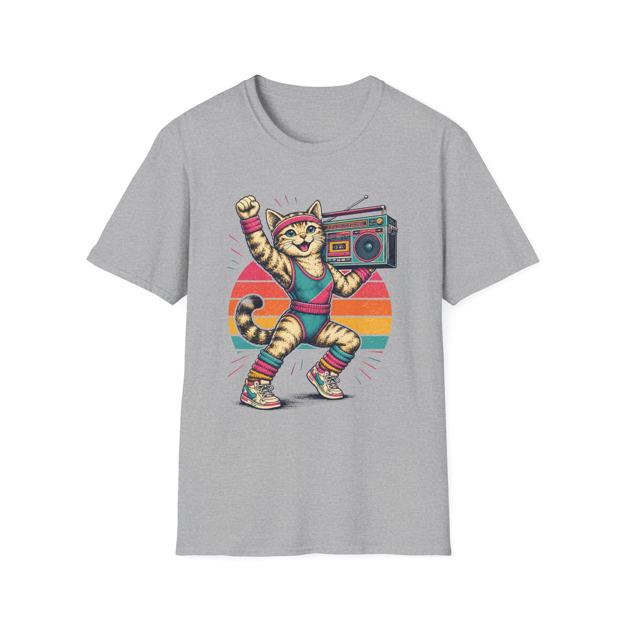 Retro Fitness Cat T-Shirt