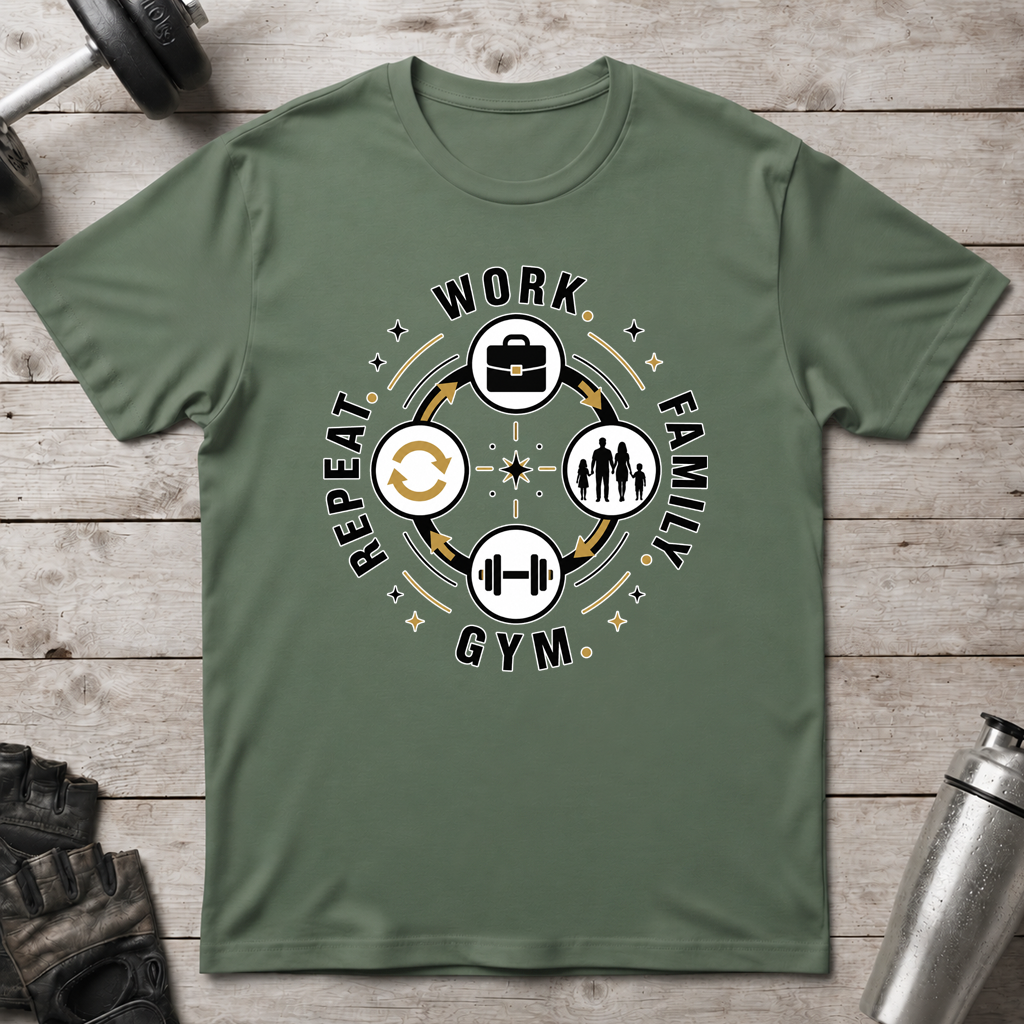 Work Family Gym Repeat T-Shirt