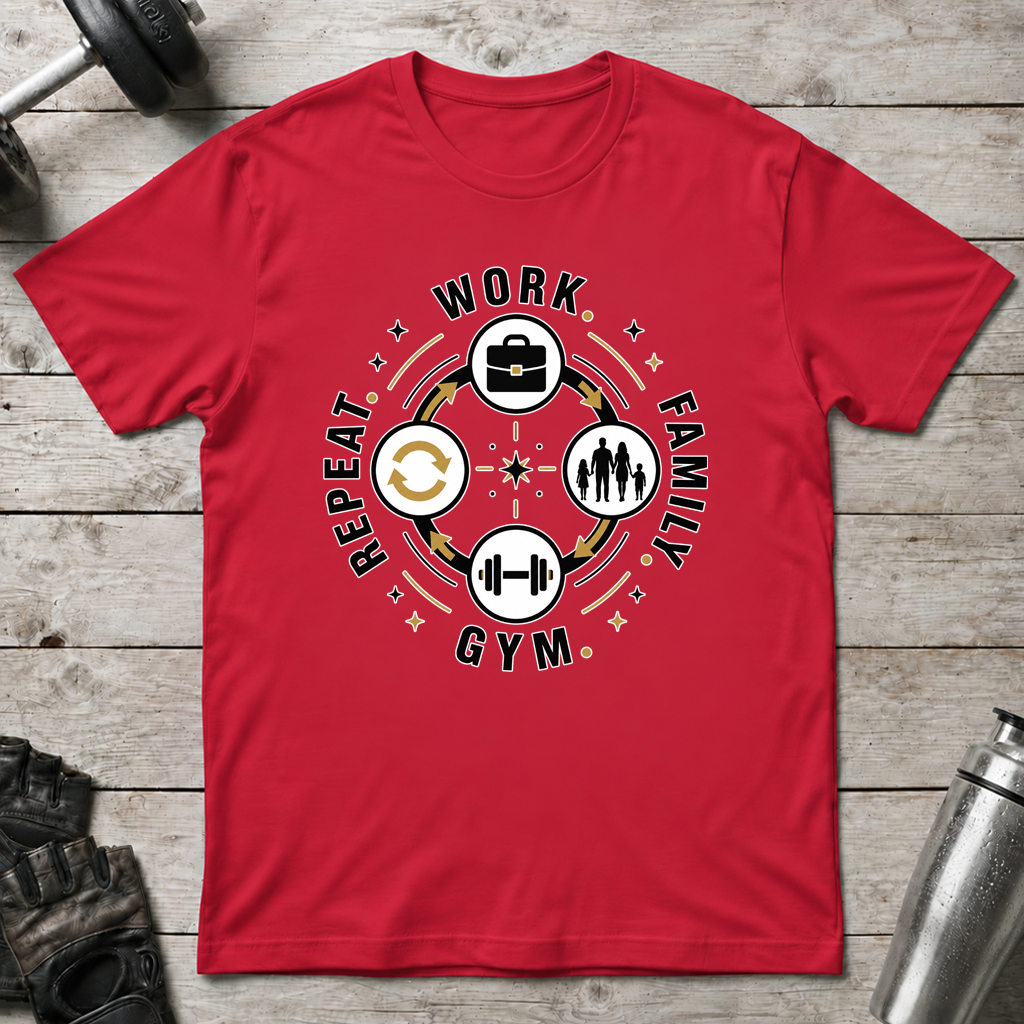 Work Family Gym Repeat T-Shirt