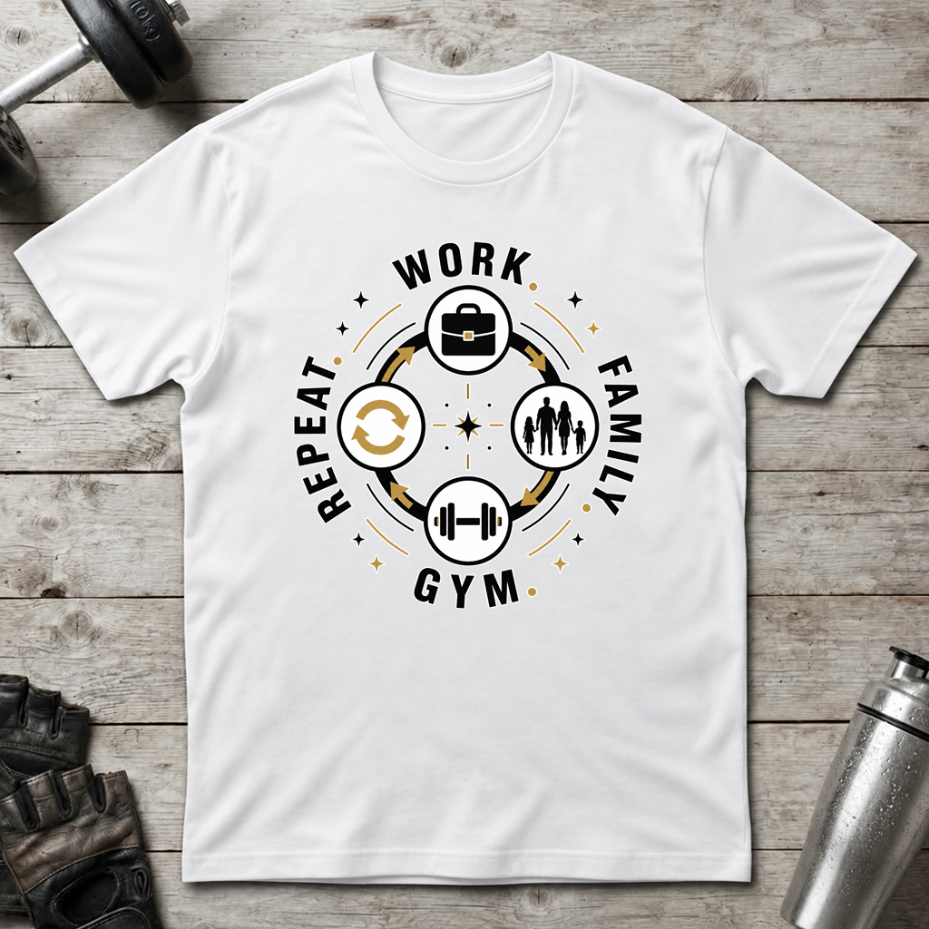 Work Family Gym Repeat T-Shirt