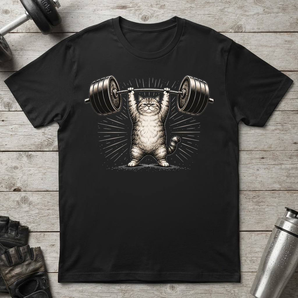 Grumpy Lifting Cat T-Shirt