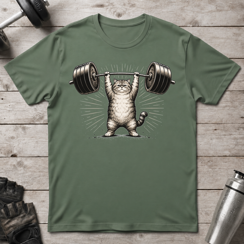 Grumpy Lifting Cat T-Shirt