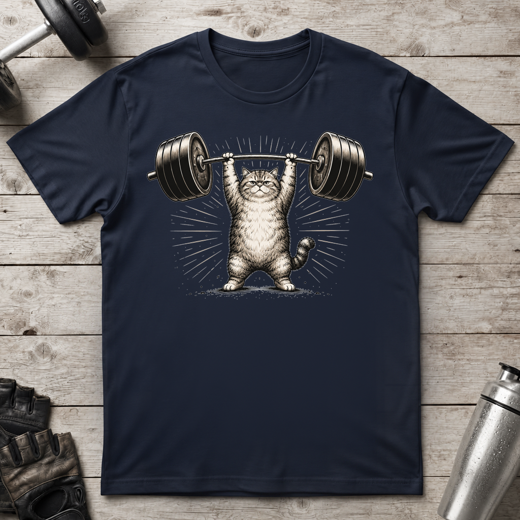 Grumpy Lifting Cat T-Shirt